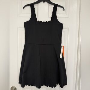 Aqua Athletics Scalloped Square Neck Dress